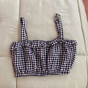 H&M //  b&w gingham cropped top